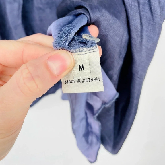 Chan Luu Silk Blend Baby Doll Top in Dark Blue Size M - Picture 14 of 16